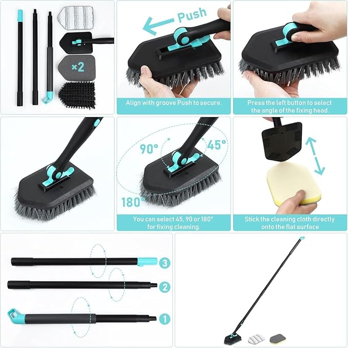 Cleaning Brush for Bathroom Kitchen Bathtube Toilet All Purpose Sponge Brush - Image 4