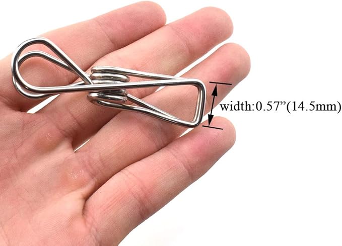 HAHIYO Clothespins Chip Clips All Metal Stainless Steel No Rust Stains Strong - Image 3