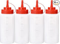 Condiment Squeeze Bottles Ketchup Dispenser, 4 Pack 16oz Squeeze Bottles by Katfort