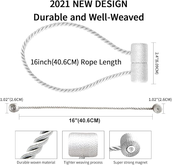 18 Inch Strong Magnetic Curtain Tiebacks, Curtain Holdbacks Modern Upgrade - Image 6
