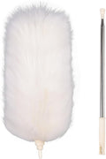 Extendable Lambswool Duster 29-110 Inch, Anti-Static Flexible Head, Stainless by FeelFunFeather