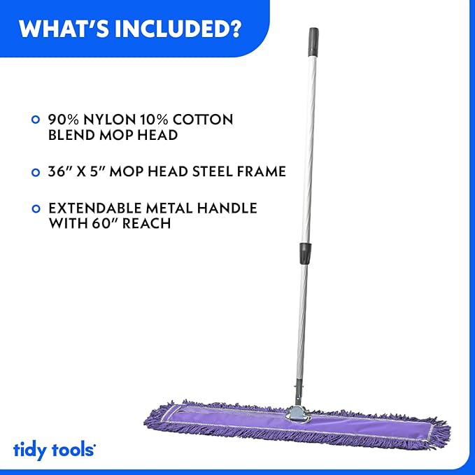 36 Inch Purple Commercial Dust Mop & Floor Sweeper - Image 4