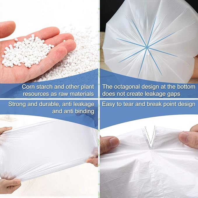 100 Count 4 Gallon Small Biodegradable Trash Bags 20L Leakage-Free Waste Basket - Image 3