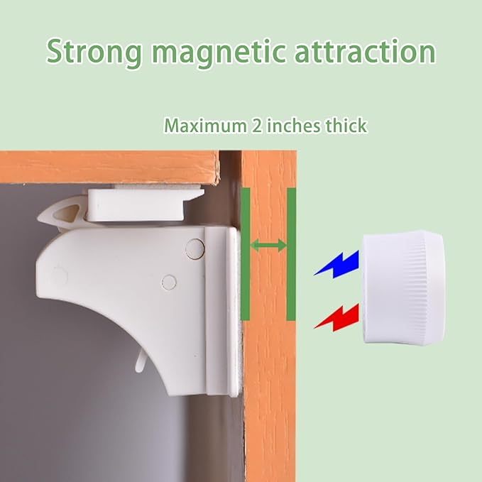 10 Pack Vkania Magnetic Cabinet Locks Baby Proofing - Image 5