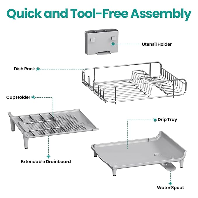 Expandable Dish Drying Rack, Foldable Dish Rack - Image 7
