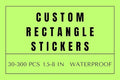 Custom Rectangle Labels, Waterproof Glossy Vinyl Stickers, 30-300 Pcs, 1.5x2 In by YEYABOA