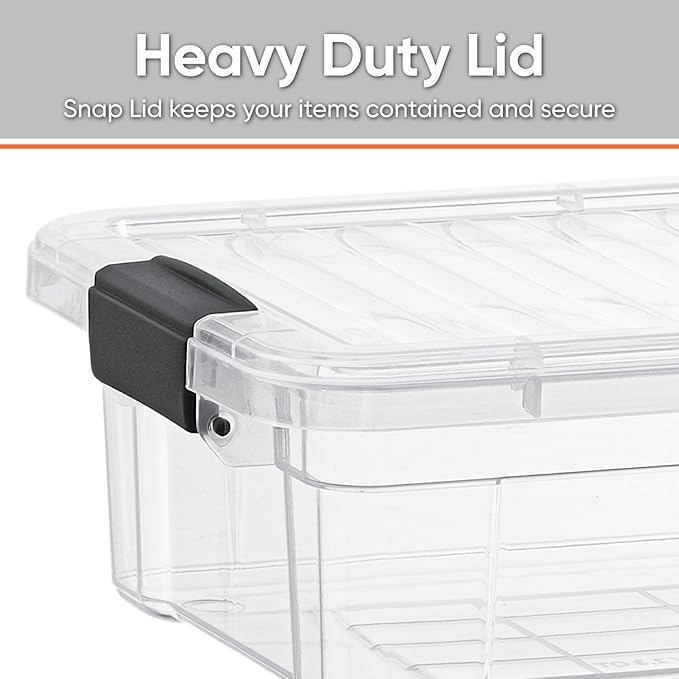 Superio Storage Bins with Lids- 2 Pack, 7.4 Qt Clear Boxes - Image 4
