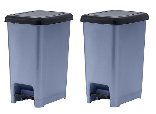 Superio Slim Trash Can with Foot Pedal – 2.5 Gallon Step-On Trash Can with Lid by Superio