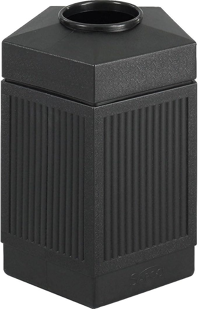 Safco Canmeleon Outdoor-Indoor Open Top Pentagon Trash Can 9486BL, Decorative - Image 2