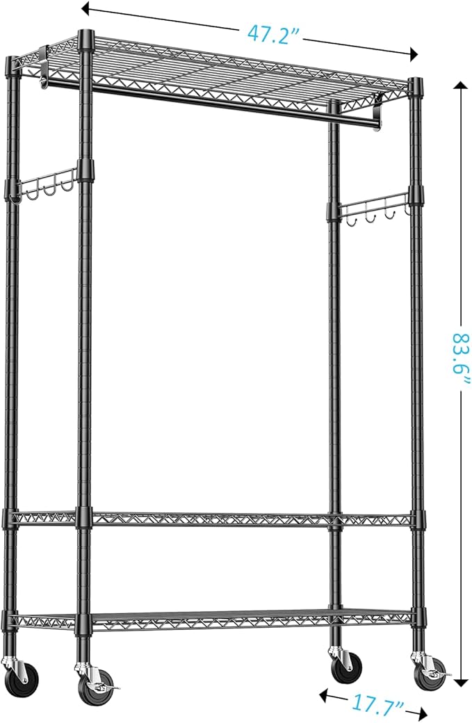 IZEUK Heavy Duty Rolling Garment Rack - Image 2