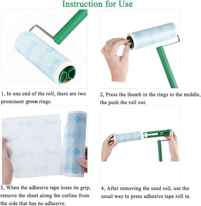UNIKON Lint Roller Sticky Roller Pet Hair Roller, Long Handle Sticky Mop - Image 5