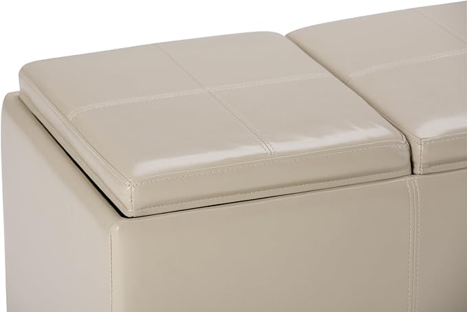 SIMPLIHOME Avalon 42 inch Wide Contemporary Rectangle Storage Ottoman in Satin - Image 9