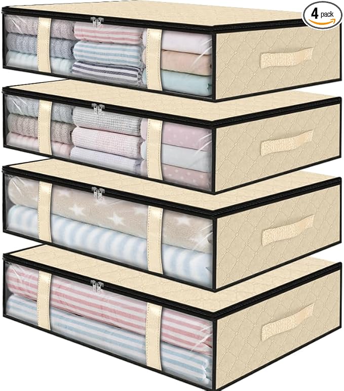 StorageRight Under Bed Storage Bins, Breathable Organizer by StorageRight