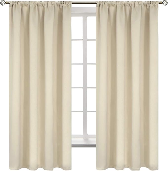 BGment Beige Blackout Curtains 63 Inches Length by BGment