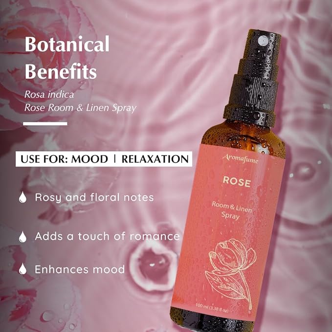 Rose Room, Linen & Pillow Spray by Aromafume | 100ml/3.38 fl oz | - Image 2
