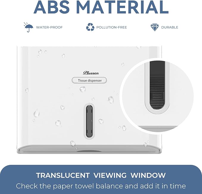 Paper Towel Dispenser Wall Mount, Adhesive No Drilling Multifold Trifold C Fold - Image 6