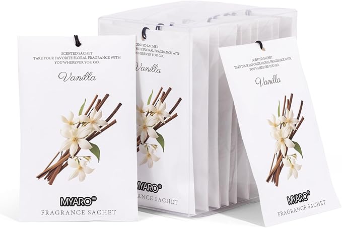 MYARO 12 Packs Vanilla Scented Sachets by MYARO