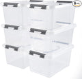 6 Quart Plastic Stackable Storage Latch Bins by Eslite