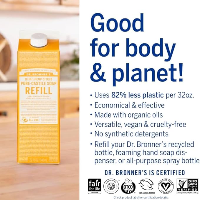 Dr. Bronner's Magic Soap-Pure-Castile Liquid Refill - Image 4