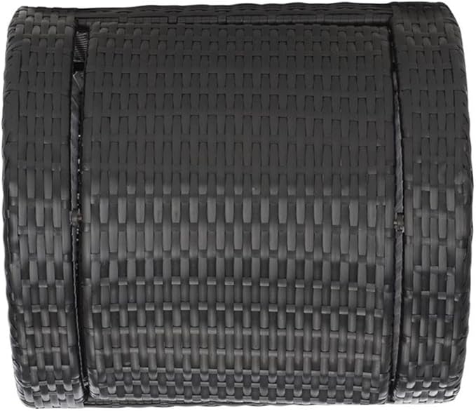 Safavieh Outdoor Collection Serapis Black Wicker Trash Bin - Image 10