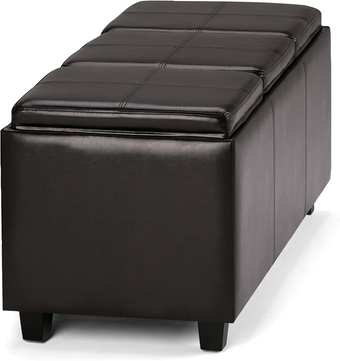 SIMPLIHOME Avalon 42 inch Wide Contemporary Rectangle Storage Ottoman in - Image 10