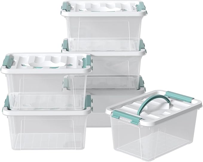 Zopnny 7 Quart Small Clear Storage Latch Box - Image 7