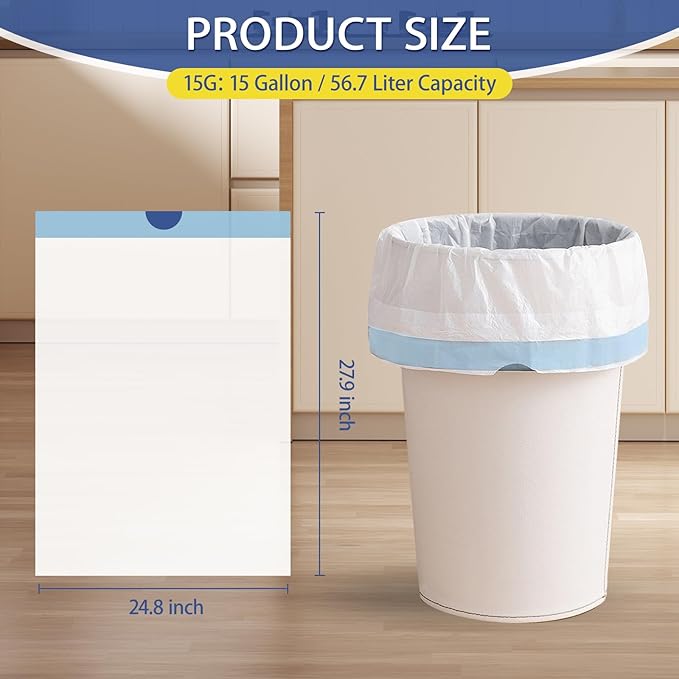 15 Gallon Trash Bags with Drawstring - Image 3