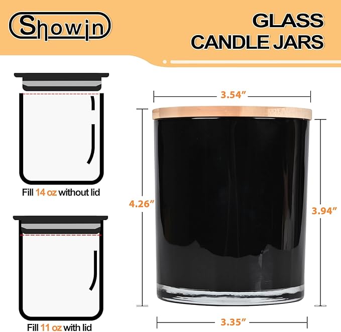 Thick Candle Jars for Making Candles 12 Pcs, 14 OZ Empty Jars - Image 2