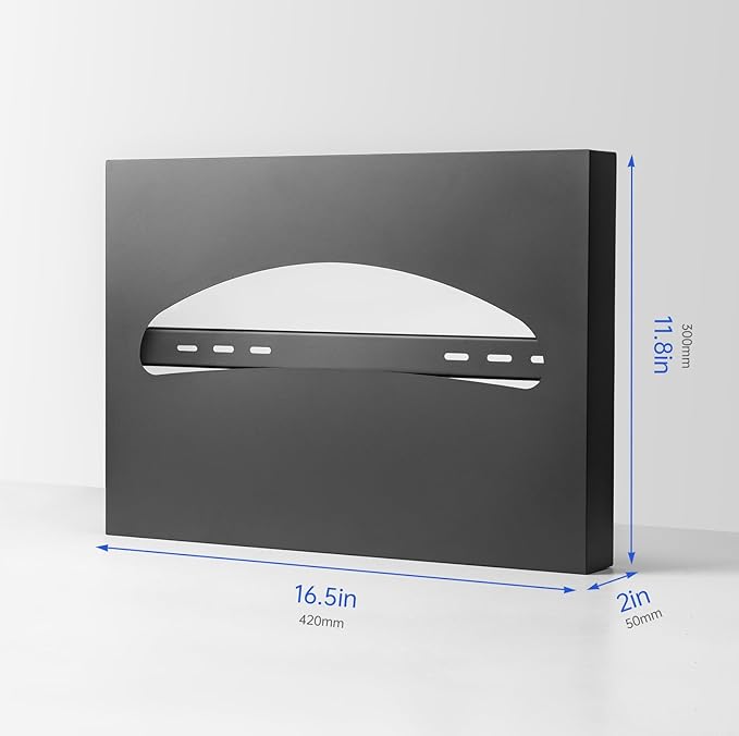 Toilet Seat Cover Dispenser Wall Mounted Stainless Steel Matte Black - Image 5
