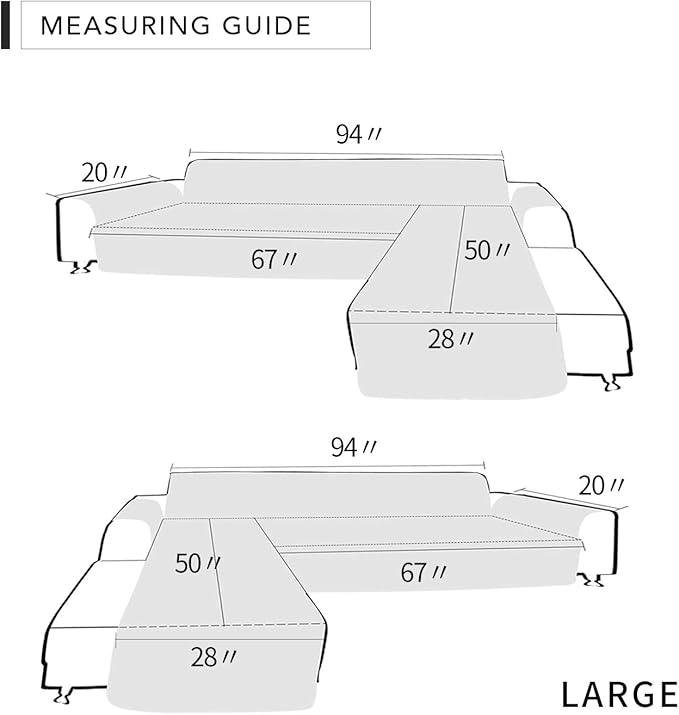 Easy-Going Sofa Slipcover L Shape Sofa Cover Sectional Couch Cover Chaise Slip - Image 5