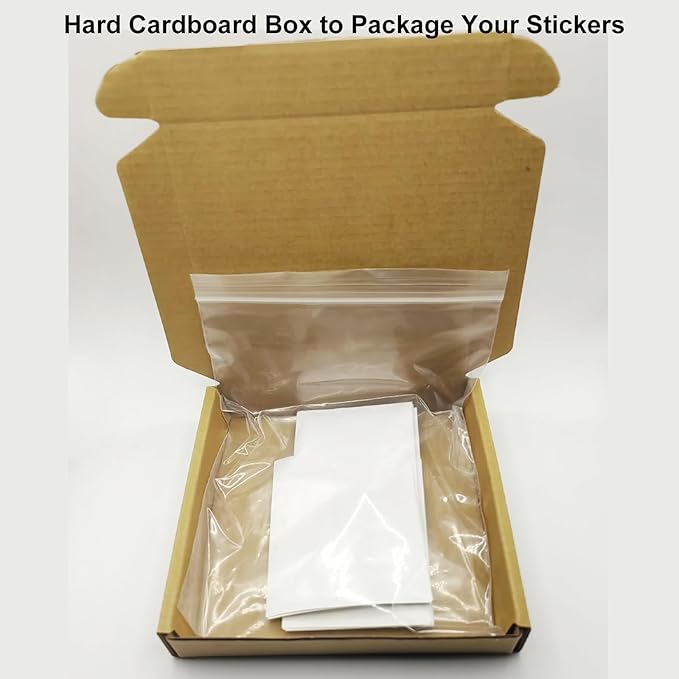 Custom Rectangle Labels, Glossy Waterproof White Vinyl Stickers, 30-300 Pcs - Image 6