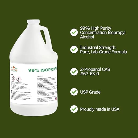 99% Pure Isopropyl Alcohol, 99 Percent IPA 1 Gallon, USP Grade, Made in The USA - Image 3