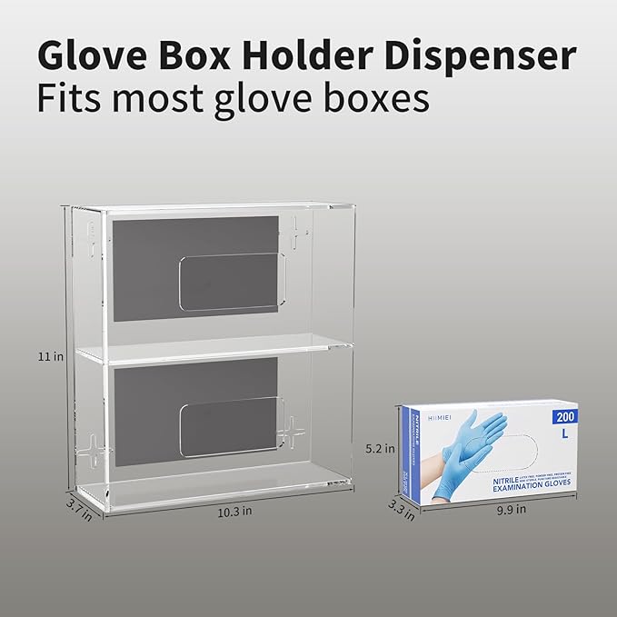 HIIMIEI Glove Holder for Wall Mount: Magnetic Gloves Box Holder, Acrylic - Image 6