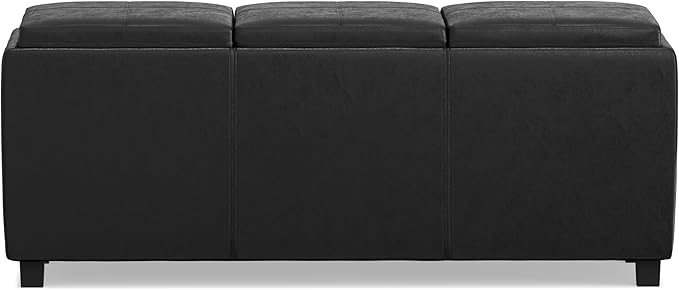 SIMPLIHOME Avalon 42 inch Wide Contemporary Rectangle Storage Ottoman in - Image 6