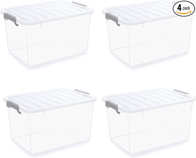 Citylife 44.4 QT Plastic Storage Bins by CitylifeHomeOrganization
