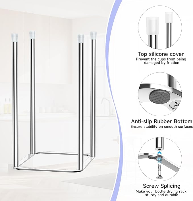 Water Bottle Drying Rack Reusable Bottle Rack Dryer Kitchen Stand Holder - Image 3