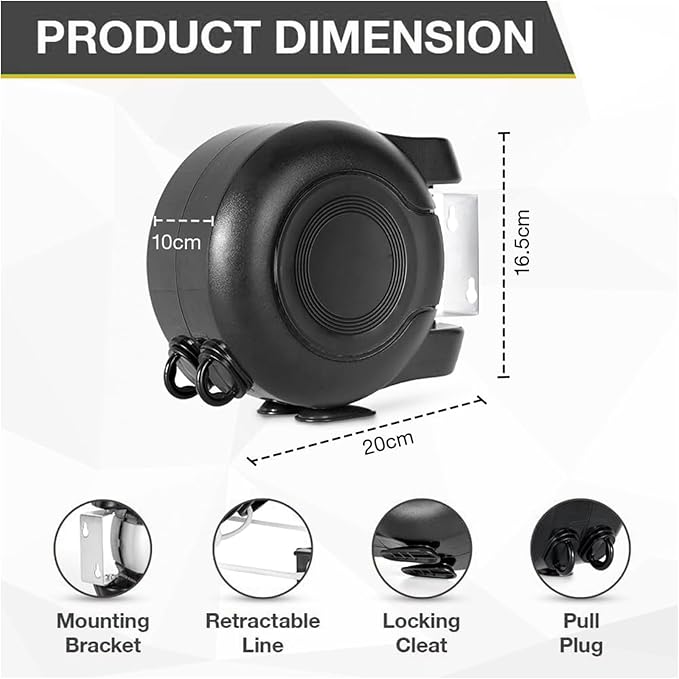 Retractable Double Clothesline – 49 ft x 2 Heavy Duty Clothes Line - Image 5