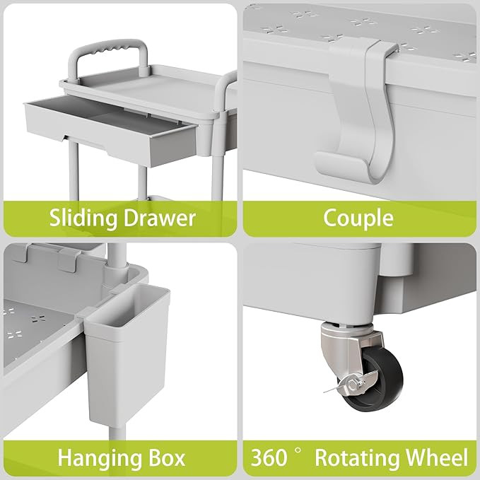 5 Tier Rolling Cart Organizer, Bathroom Cart Organizers - Image 4