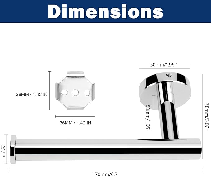 NearMoon Bathroom Toilet Paper Holder, Premium SUS304 Stainless Steel Rustproof - Image 5