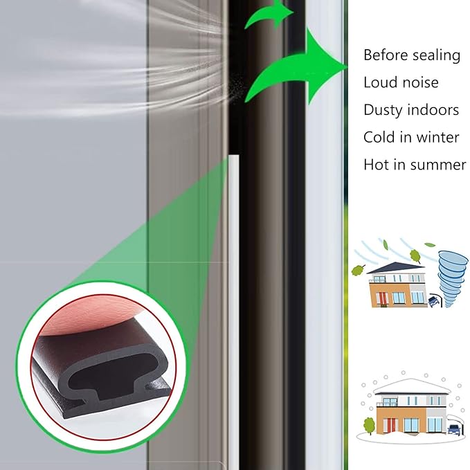 White Rubber Weather Stripping Door Seal Strip, D Shape Door Rubber Weather - Image 3