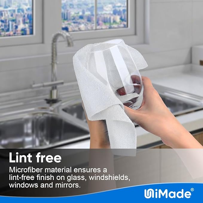Shop Towel Rags, 50 Pack Reusable Shop Rags Bulk Microfiber Cleaning Cloth Lint - Image 4
