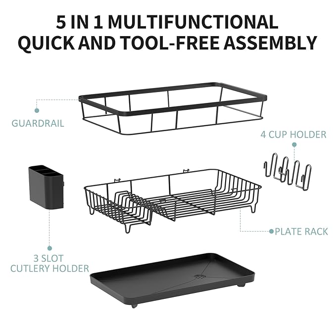 Dish Drying Rack for Kitchen Counter, Large Dish Racks - Image 7