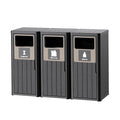 Outdoor Three Barrel Trash Can, Waterproof Resin Garbage Can by OutdoorLivingPerfected