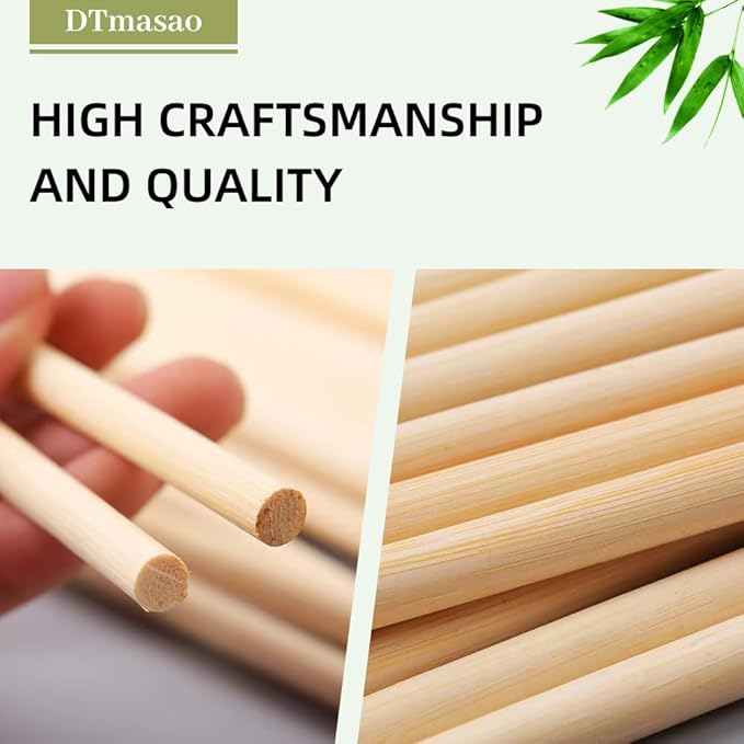 1/2 x 17.5 Inch 25 PCS Dowel Rods Wood Sticks Wooden Dowel Rods - Image 4