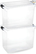 HOMZ 2-Pack Latching Lid, Large Clear Plastic Storage Bins w/Lids, 112 Quart by Homz