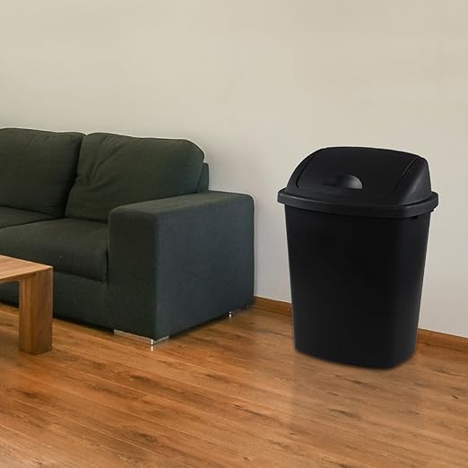 4 Pack Swing Top Trash Can, 6 Gallon Plastic Garbage Bins - Image 5