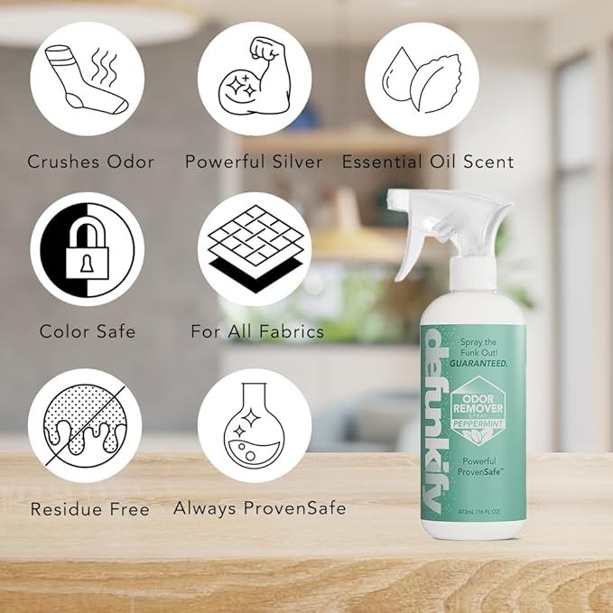 Odor Remover Spray, 16oz. 'Peppermint' Essential Oil Odor Eliminator - Image 3