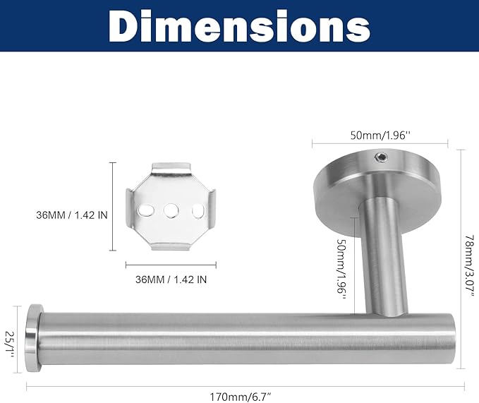 NearMoon Bathroom Toilet Paper Holder, Premium SUS304 Stainless Steel Rustproof - Image 6