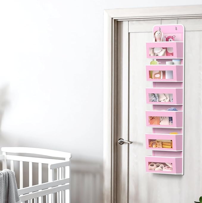 Simple Houseware 6 Clear Window Pocket Over Closet Door Storage Hanging - Image 6