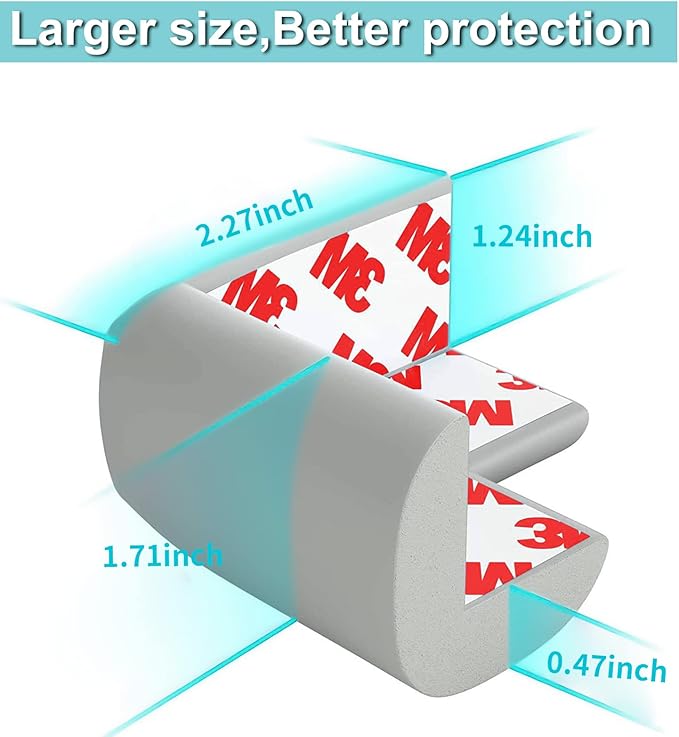 12 Pack Corner Protector Baby Proofing Corners and Edge Guards, Soft Safety - Image 3